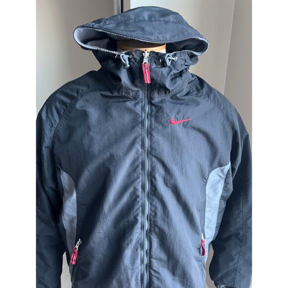 Nike black/gray fleece lined reversible jacket Size L - Picture 3 of 5